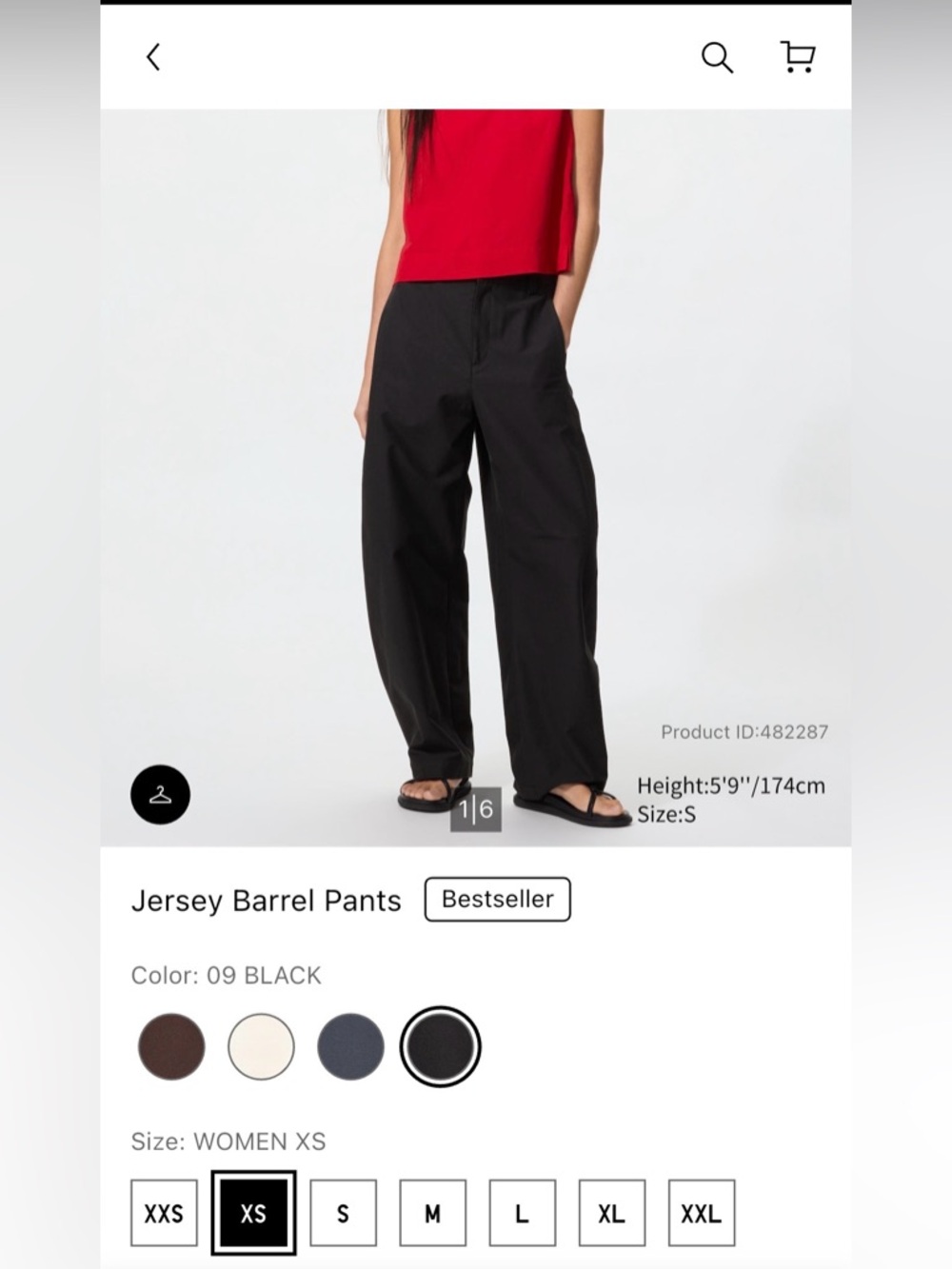 Jersey Barrel Pants - Black